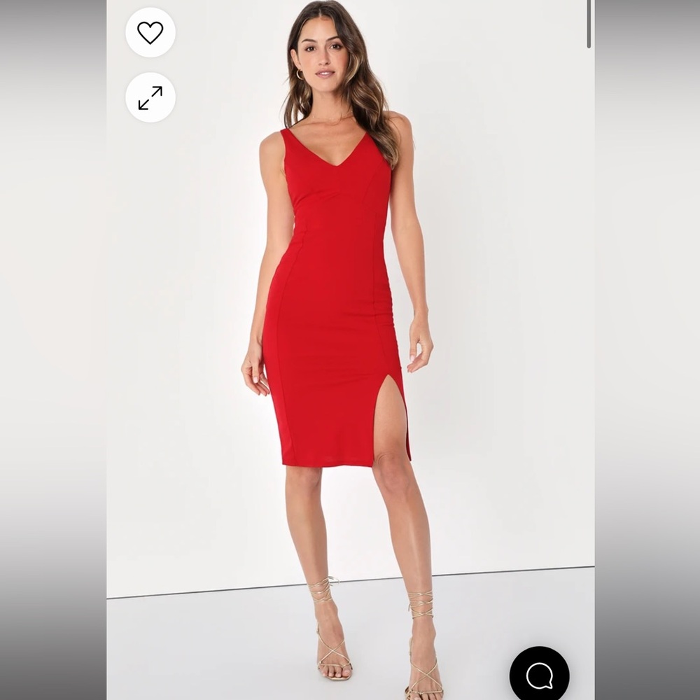 Iconic Moment Red Bodycon Midi Dress